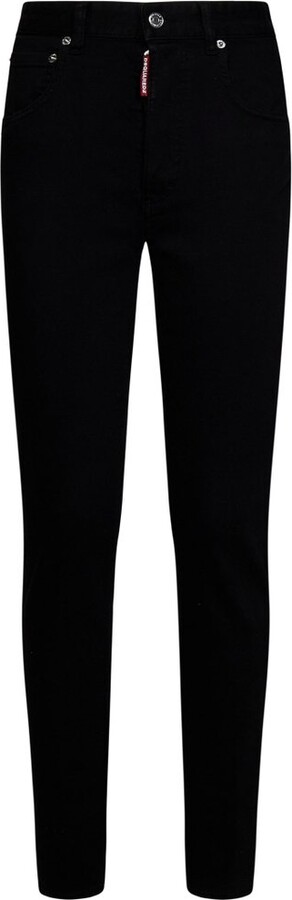 DSQUARED2 Logo-Patch High-Waist Slim-Cut Jeans