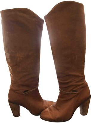 Diesel Brown Leather Boots - ShopStyle