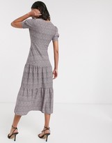 Thumbnail for your product : Topshop tiered midi dress in pink