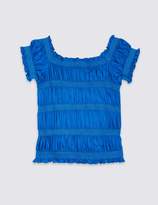 Thumbnail for your product : Marks and Spencer Short Sleeve Shirred Top (3-16 Years)