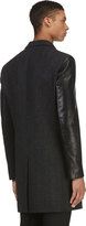 Thumbnail for your product : Neil Barrett Black Wool & Leather Coat