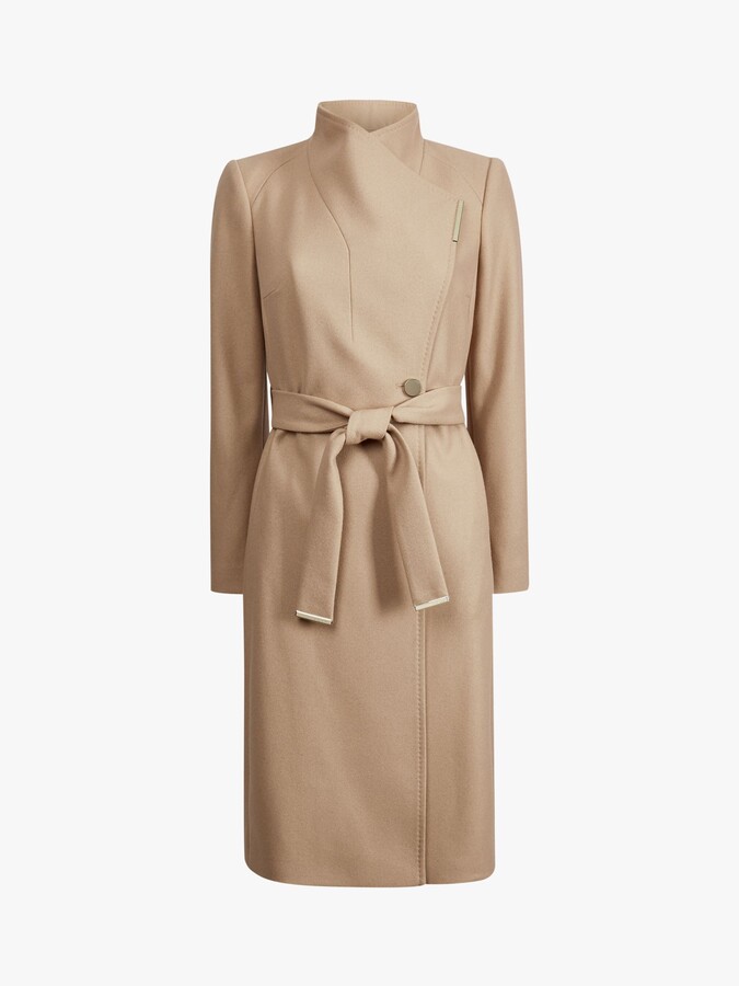camel colored wrap coat