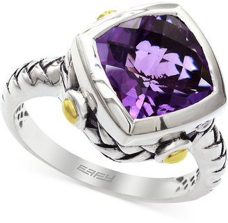 Effy Amethyst Ring in Sterling Silver and 18k Yellow Gold (3-1/2 ct. t.w.)