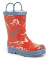 Thumbnail for your product : Hatley 'Red Dino Bones' Print Waterproof Rain Boot (Walker & Toddler)