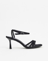 Thumbnail for your product : New Look square toe strappy stiletto sandal in black