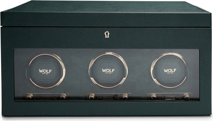 Wolf British Racing Triple Watch Winder with Storage