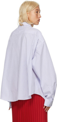 Balenciaga Blue and White Stripe Swing Shirt