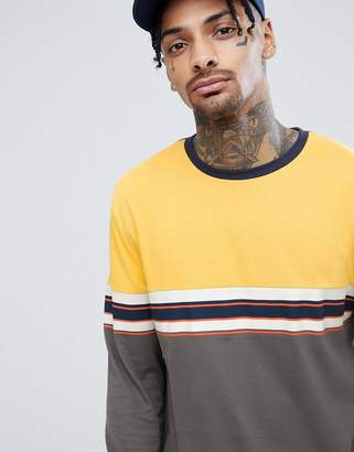 ASOS Design Relaxed Long Sleeve T-Shirt With Chest Stripe