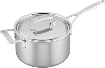 Demeyere Industry 5-Ply 4-Qt Stainless Steel Saucepan With Handle Helper