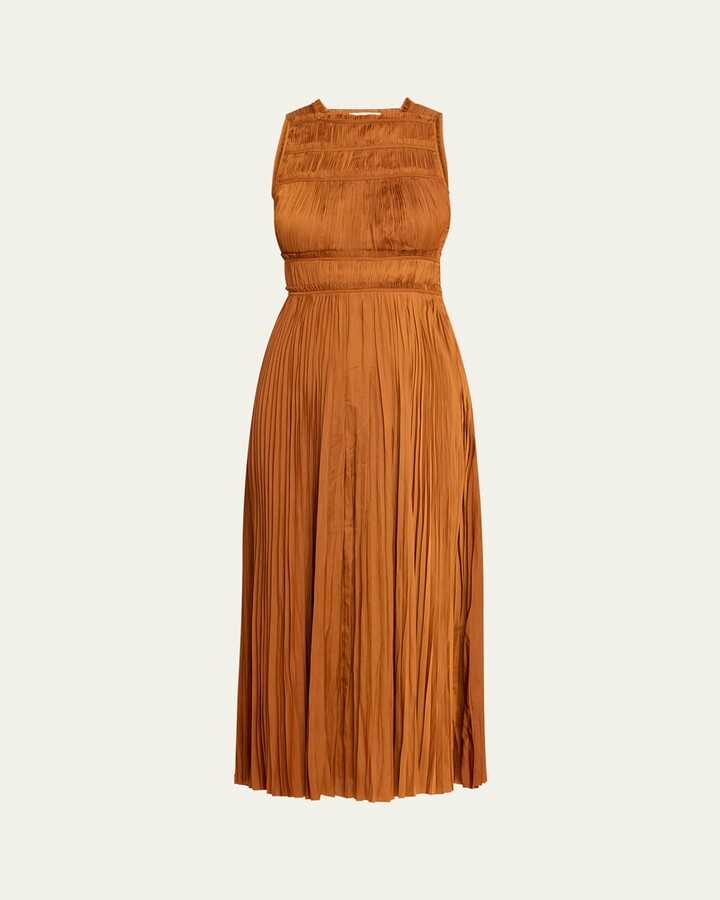 Ulla Johnson Elle Pleated Sleeveless Dress