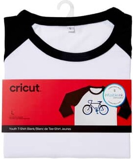 Cricut® Unisex Youth Raglan Sleeve T-Shirt Blank in Black