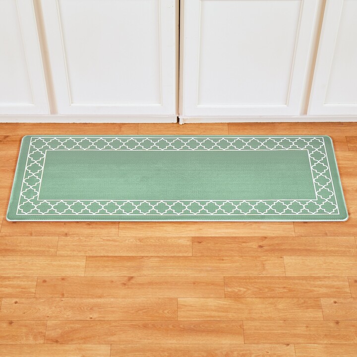 Collections Etc White Lattice Border Design SkidResistant Anti Fatigue