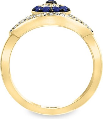 Effy 14K Yellow Gold, Sapphire & Diamond Evil Eye Ring