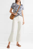 Thumbnail for your product : Raquel Allegra Distressed Tie-dyed Cotton-blend Jersey T-shirt - Sky blue