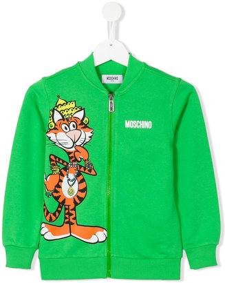Moschino Kids tiger zipped up sweatshirt