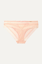 Thumbnail for your product : Chantelle Festivité Stretch-lace And Tulle Briefs - Neutrals