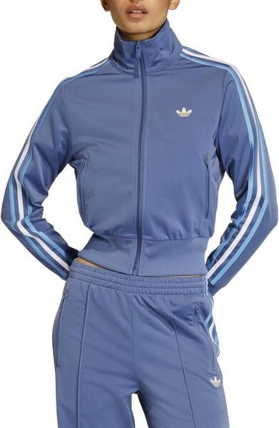 adidas Women's Firebird Classic Jacket Small Light Blue/White