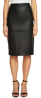 CeCe Women's Faux Leather Pencil Skirt