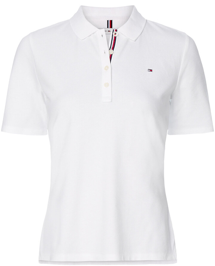 Tommy Hilfiger White Cotton Polo Shirt ShopStyle