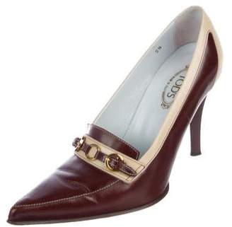 Tod's Leather Pointed-Toe Pumps