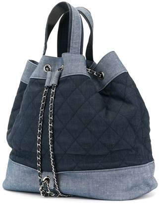 Chanel Pre-Owned diamond quilted denim backpack