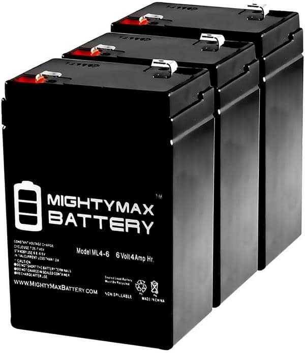 MIGHTY MAX BATTERY Exit Sign Battery 6V 4.5Ah backup - 3 Pack
