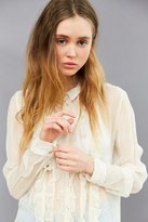 Thumbnail for your product : Kimchi & Blue Kimchi Blue Sheer Ruffle Button-Down Blouse