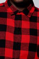 Thumbnail for your product : boohoo Big And Tall Red Buffalo Check Long Sleeve Shirt