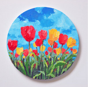 Lark Manor Blooming Tulips | Acrylic On Stretched Canvas | By Mitisha Vakil