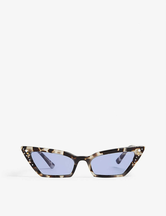 Vogue Gigi Hadid Super cat-eye frame Havana acetate sunglasses - ShopStyle