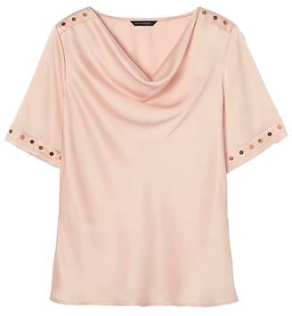 Banana Republic Cowl-Neck Top with Grommet Detail