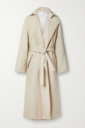 Rosetta Getty Leather Belted Trench Coat in Ivory White Womens Clothing Coats Raincoats and trench coats 