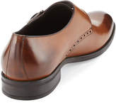Thumbnail for your product : Ermenegildo Zegna Burnished Leather Monk-Strap Shoe, Brown