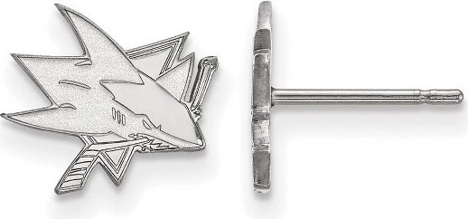 Black Bow Jewelry Co. BlackBowJewelry10kWhiteGoldSanJoseSharksNHLMascotExtraSmallStudEarrings
