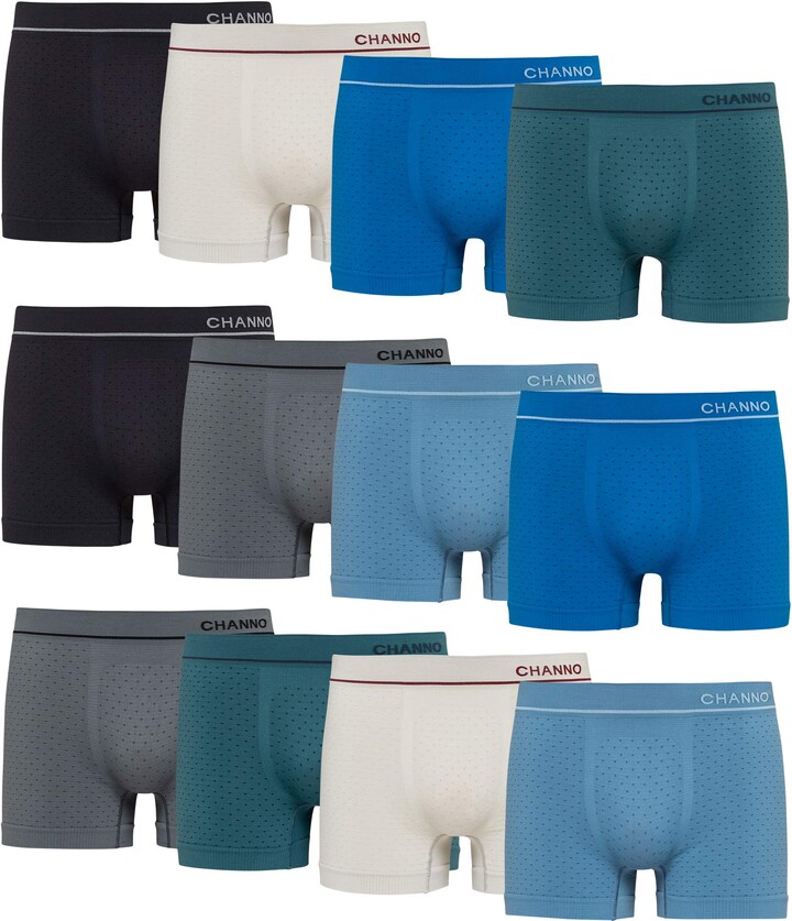 Pack of 12 Channo Men's Boxer Brief Seamless Designer Underwear Fitted Soft Comfort Elegant Design