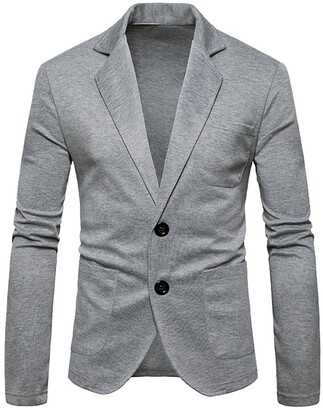 Zhiyuanan Mens Contrast Color Smoking Blazer Chic Suit Jacket Casual Slim Fit Smart Coat Outerwear 