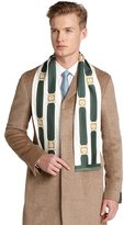 Thumbnail for your product : Gucci cream and green GG printed silk evening scarf