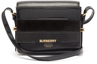Burberry Grace Small Leather And Suede Shoulder Bag - Black
