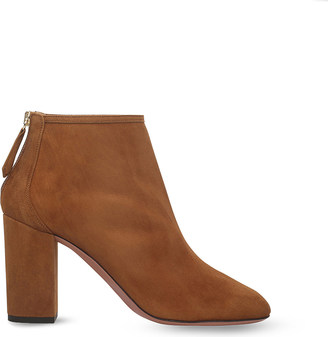 Aquazzura Downtown 85 suede heeled ankle boots