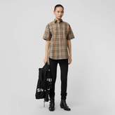 Thumbnail for your product : Burberry Short-sleeve Vintage Check Cotton Oversized Shirt
