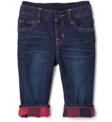 Thumbnail for your product : Gap 1969 My First Plaid-Lined Straight Jeans