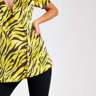 River Island Yellow zebra print blouse