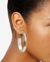 Thumbnail for your product : Robert Lee Morris Soho Medium Two-Tone Wire-Wrapped Oval Hoop Earrings