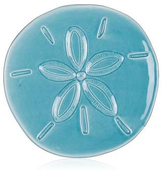 Fitz & Floyd Cape Coral Collection Teal Sand Dollar Snack Plate