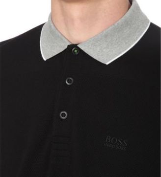 HUGO BOSS Textured stretch-cotton polo shirt