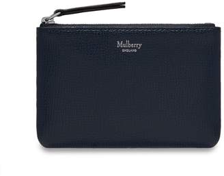 Mulberry Zip Coin Pouch Bright Navy Cross Grain Leather