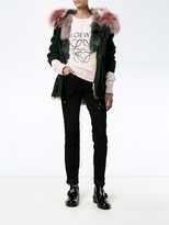 Thumbnail for your product : Mr & Mrs Italy Short Dark Green & Pink Fur Lined Parka