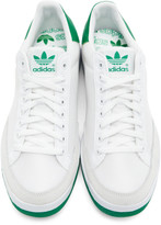 Thumbnail for your product : adidas White and Green Rod Laver Sneakers