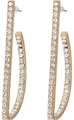 GUESS Thin Geometric Pave Earrings