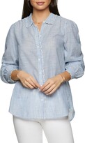 Thumbnail for your product : BeachLunchLounge Vinessa Stripe Ruffled Blouse